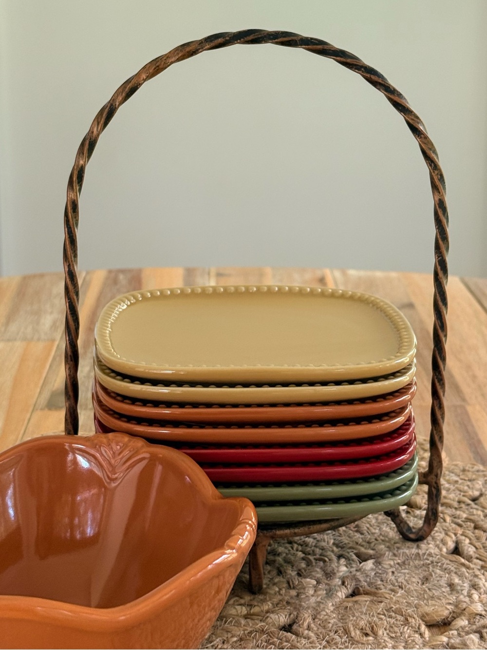 Princess House Pavillion Dessert Appetizer Plate Set - Autumn Colors
